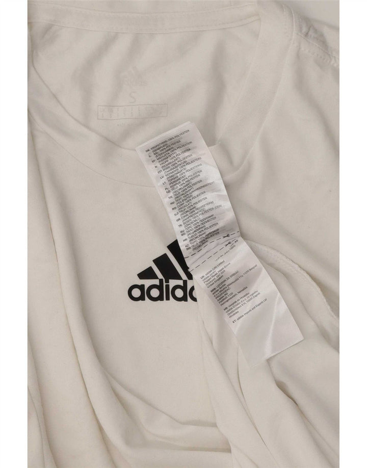 Adidas Męski T-shirt Aeroready Top Mały Biały Poliester