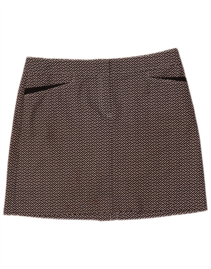 Damska mini spódniczka golfowa Izod US 8 Medium W32 Czarny geometryczny poliester