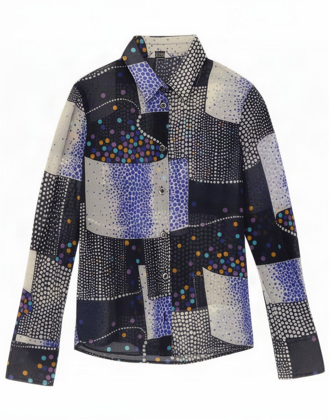 Bluzka koszulowa damska w stylu vintage IT 44 Średni wielobarwny patchwork