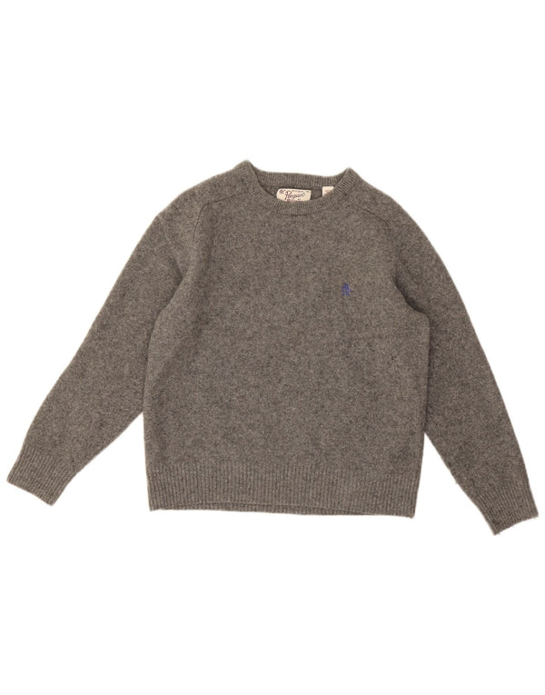 Damski sweter z dekoltem w kształcie łódki Penguin UK 20 2XL Szary z owczej wełny