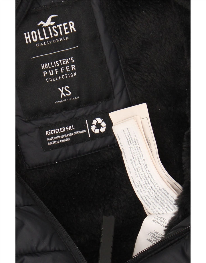 Męska ocieplana kurtka z kapturem HOLLISTER UK 34 XS, czarny nylon