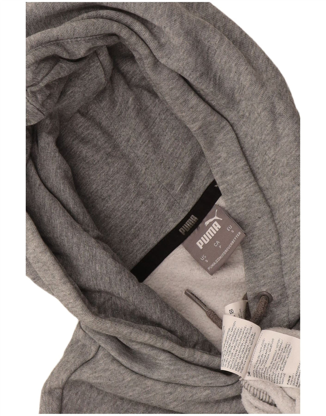 Męski sweter z kapturem Puma z grafiką, mały, szary, bawełniany