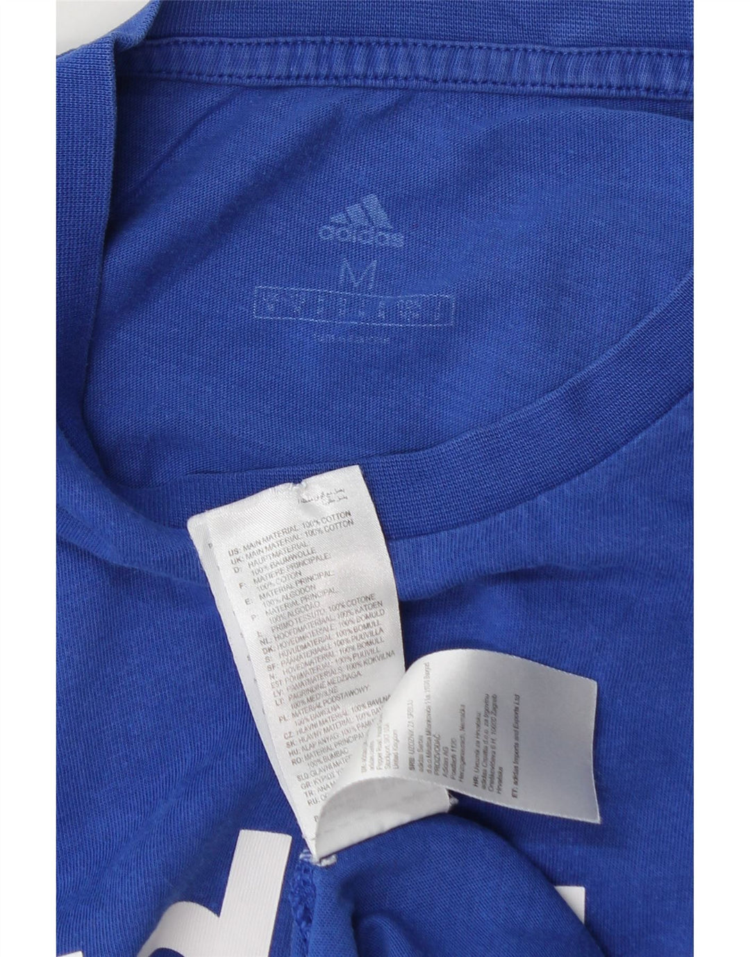 Męska koszulka graficzna Adidas Top Medium Blue Cotton