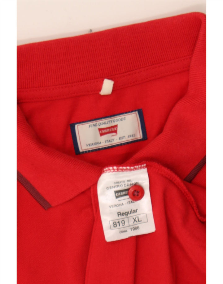 CARRERA Mens Polo Shirt XL Red Cotton Vintage Carrera and Second-Hand Carrera from Messina Hembry 