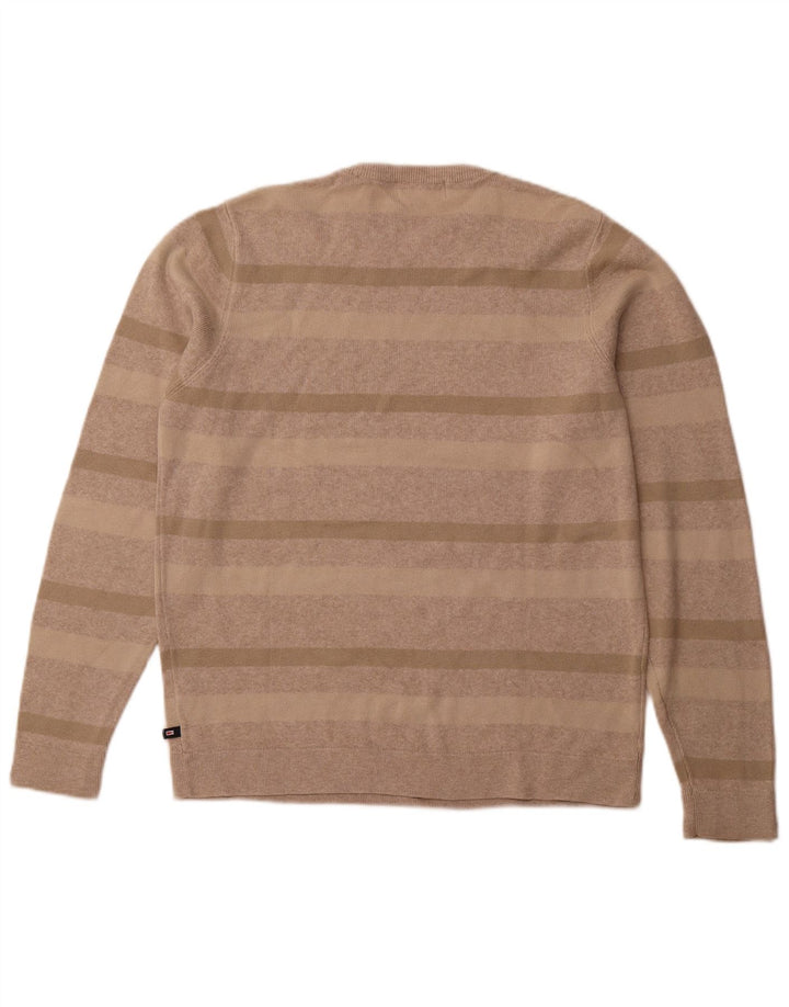 Marks & Spencer Męski sweter z okrągłym dekoltem, średnio beżowy, bawełniany