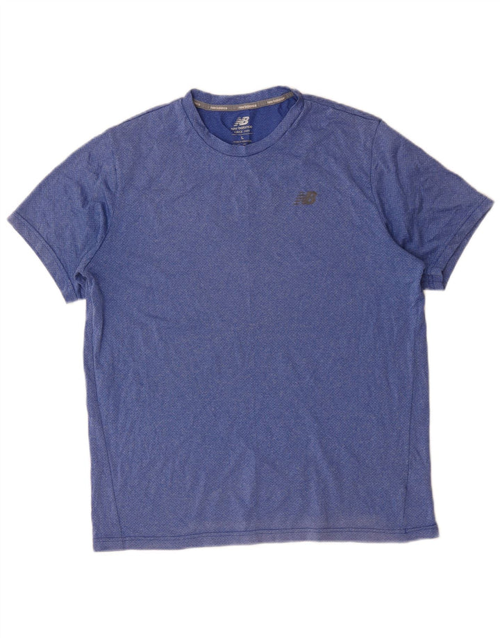 Męski T-shirt New Balance, duży, niebieski, poliester