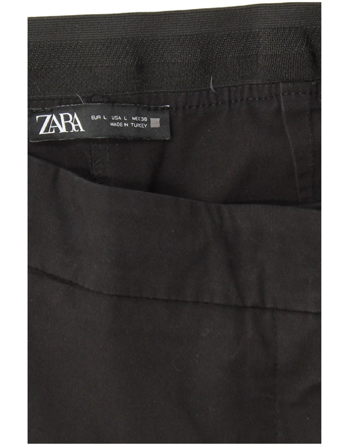 Damskie spodnie typu slim casual ZARA, duże W32 L26, czarne