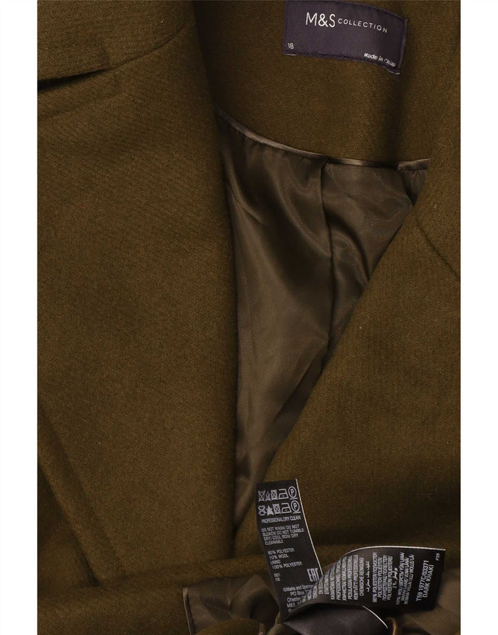 Marks & Spencer Damski płaszcz grochowy, UK 18 XL, poliester khaki