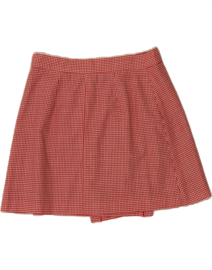 PUNTO E VIRGOLA Womens Wrap Skirt IT 44 Medium W30 Red Check Wool Vintage Punto e Virgola and Second-Hand Punto e Virgola from Messina Hembry 