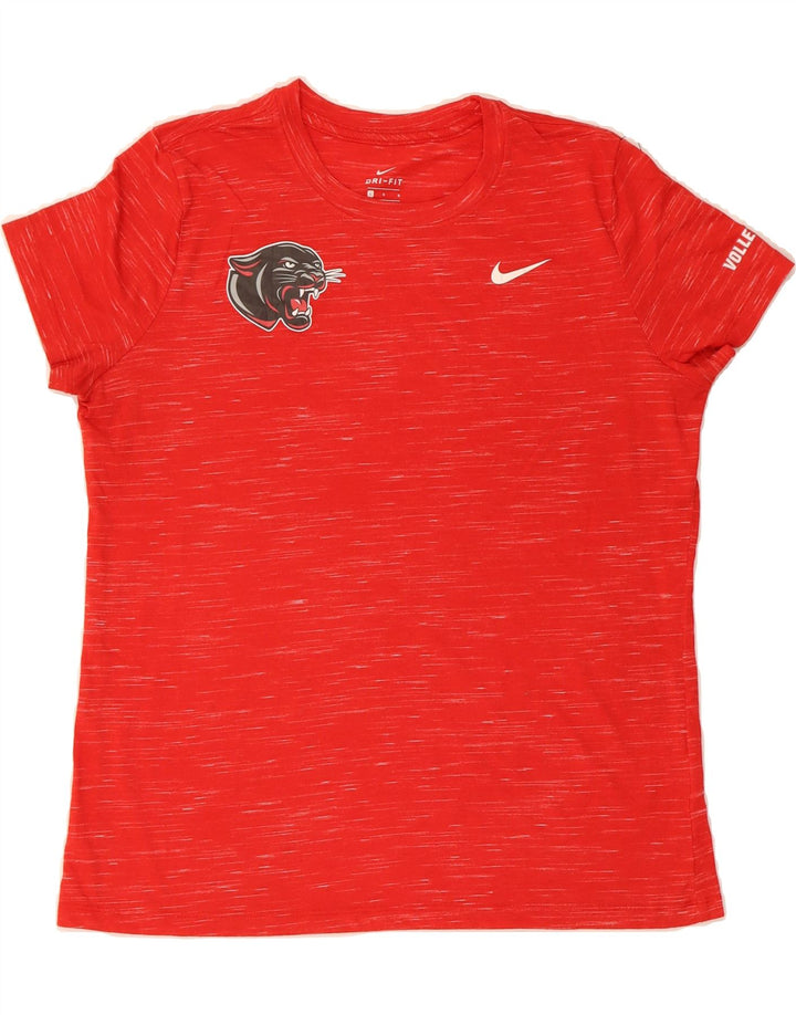 NIKE Womens Dri Fit T-Shirt Top UK 16 Large Red Flecked Polyester Vintage Nike and Second-Hand Nike from Messina Hembry 
