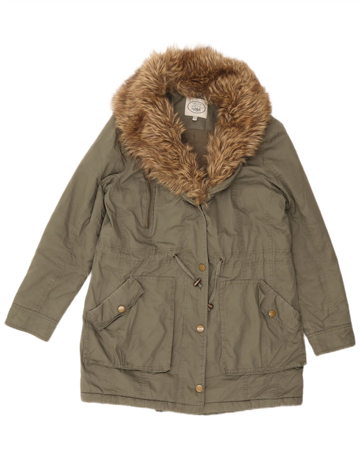 Damska kurtka parka Laura Ashley UK 12, średnia bawełna khaki