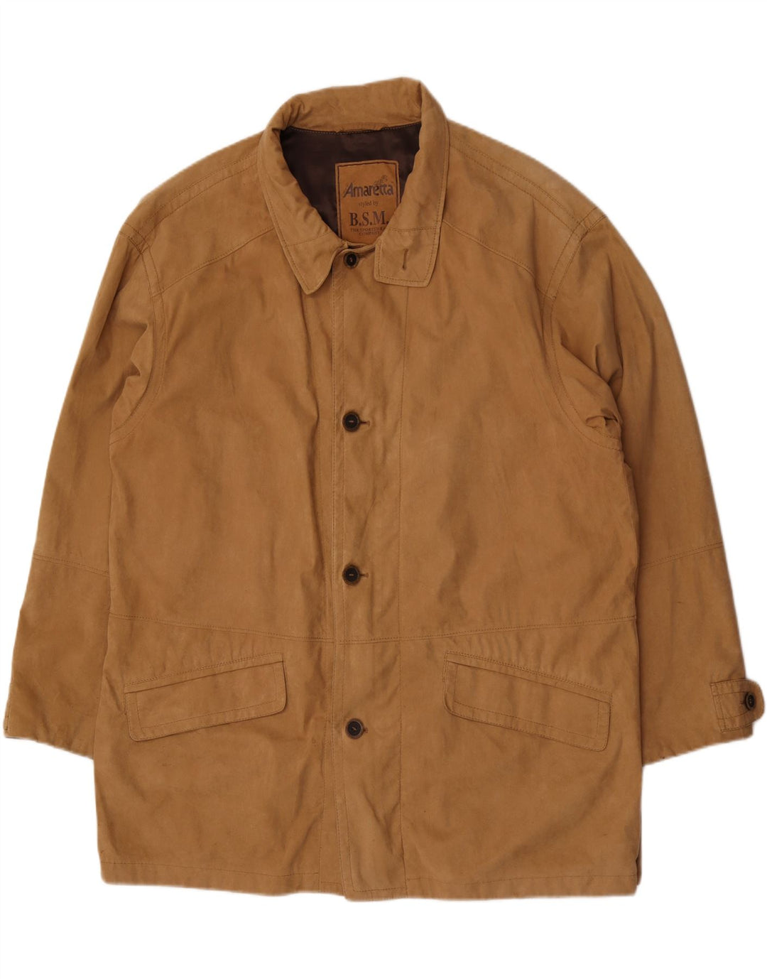 Płaszcz męski B.S.M. UK 48 4XL, beżowy nylon