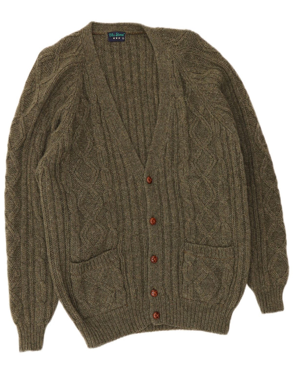 Vintage Mens Cardigan Sweater XL Green New Wool