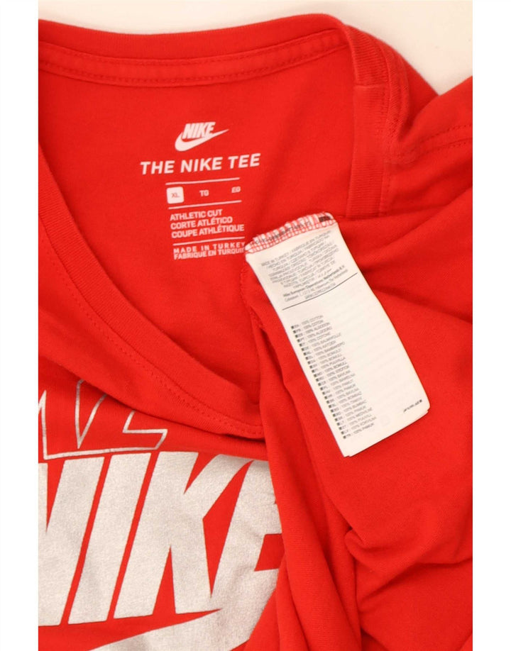 Męski T-shirt z grafiką Nike, XL, czerwony, bawełniany