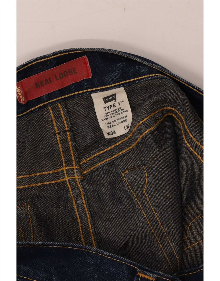Męskie luźne dżinsy Levi's W34 L27 Granatowa bawełna