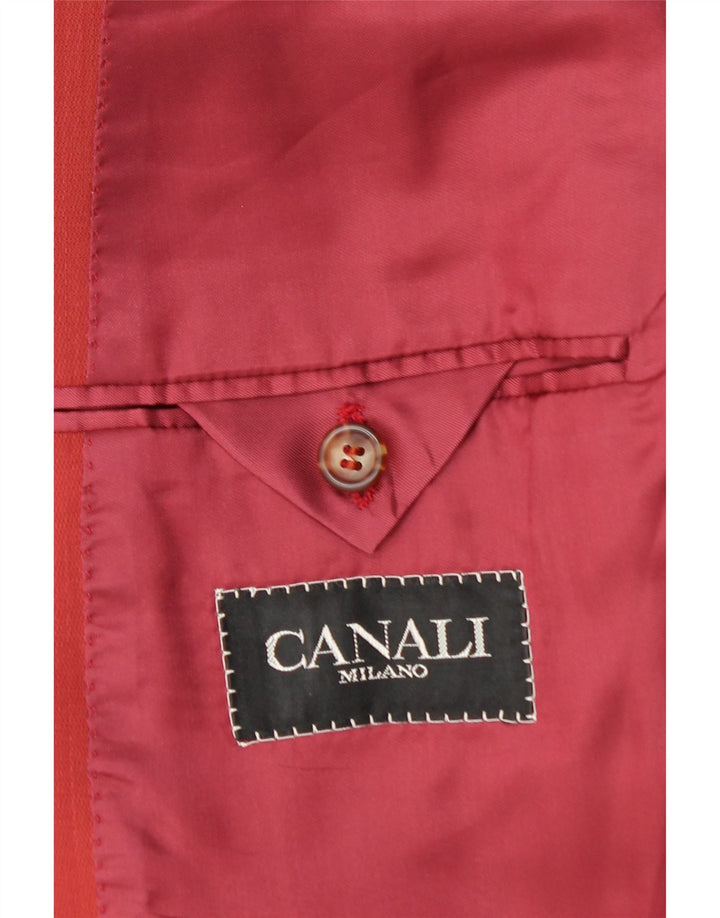 CANALI Mens 2 Button Blazer Jacket IT 56 3XL Red Virgin Wool