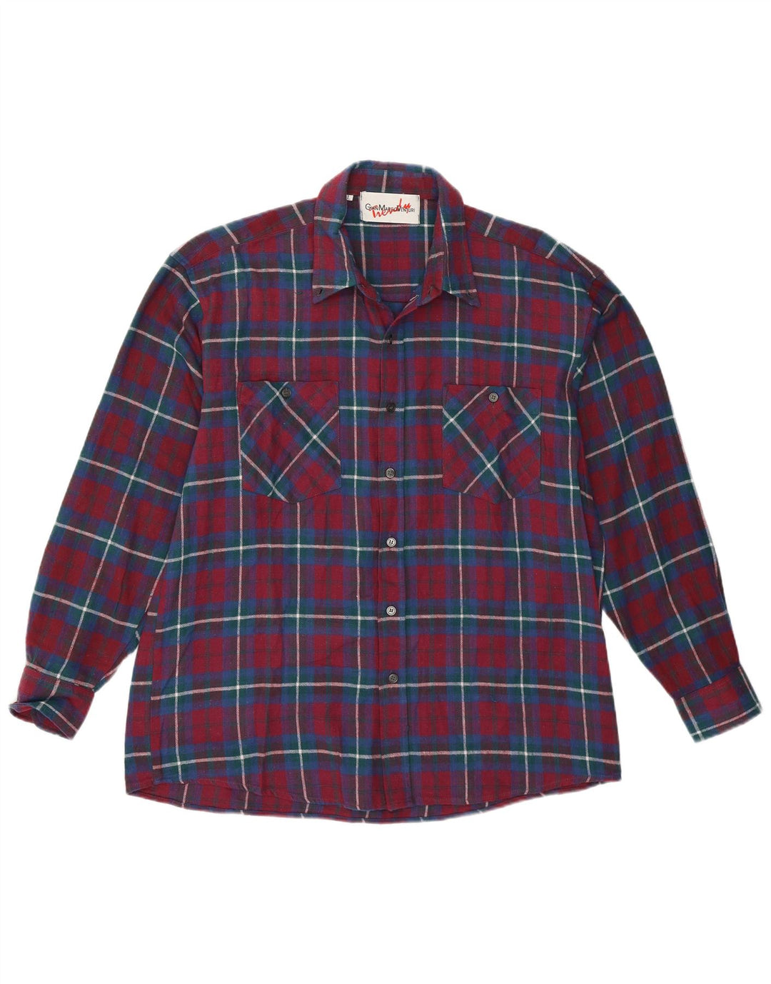 Męska koszula flanelowa Gian Marco Venturi, duża, bawełniana w bordową kratę