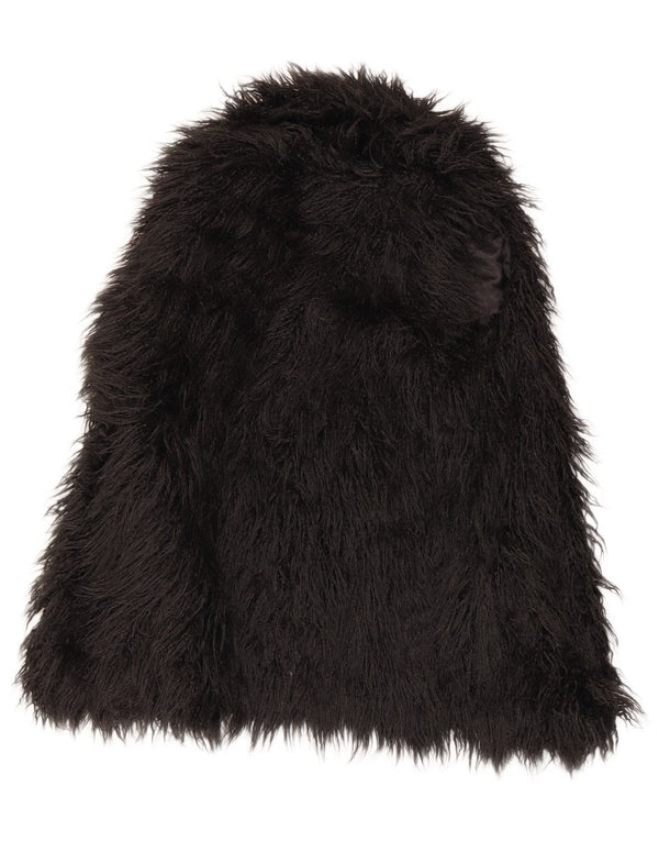 Damska kamizelka ze sztucznego futra Zara UK 14 Średnia czarna modakryl