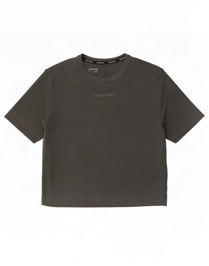 T-shirt damski Calvin Klein Top UK 14, średnioszary, bawełniany