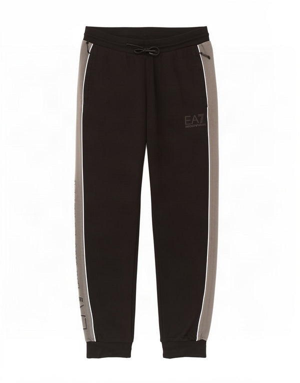 Męskie spodnie dresowe Emporio Armani Joggery, duże czarne bloki kolorów