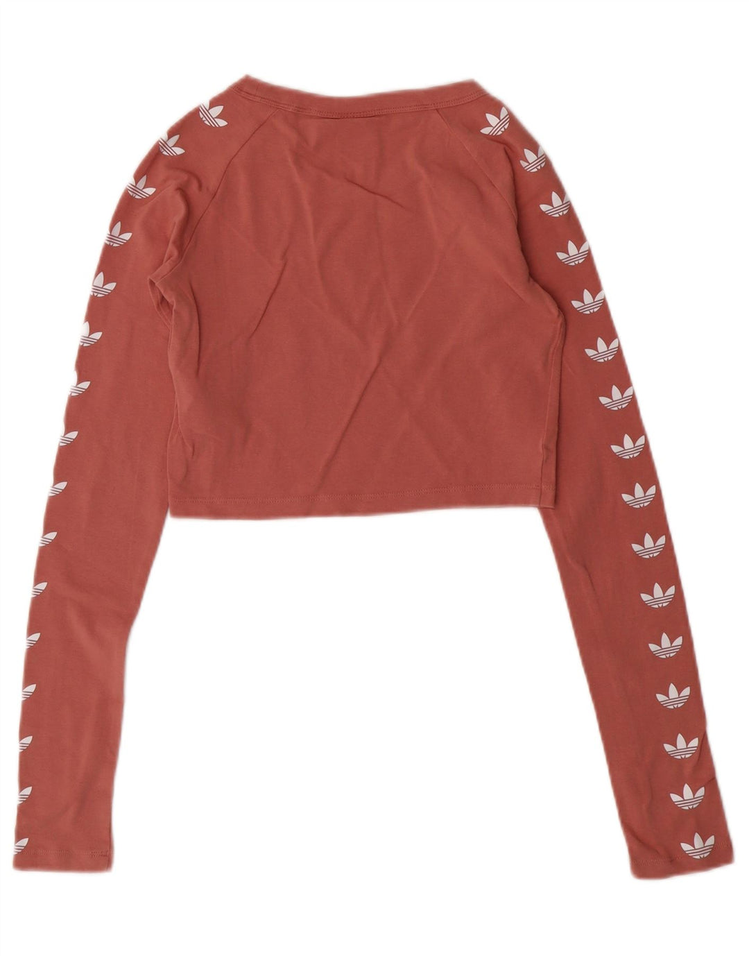 Damska koszulka ADIDAS Crop Graphic z długim rękawem, UK 6 XS, różowa bawełna