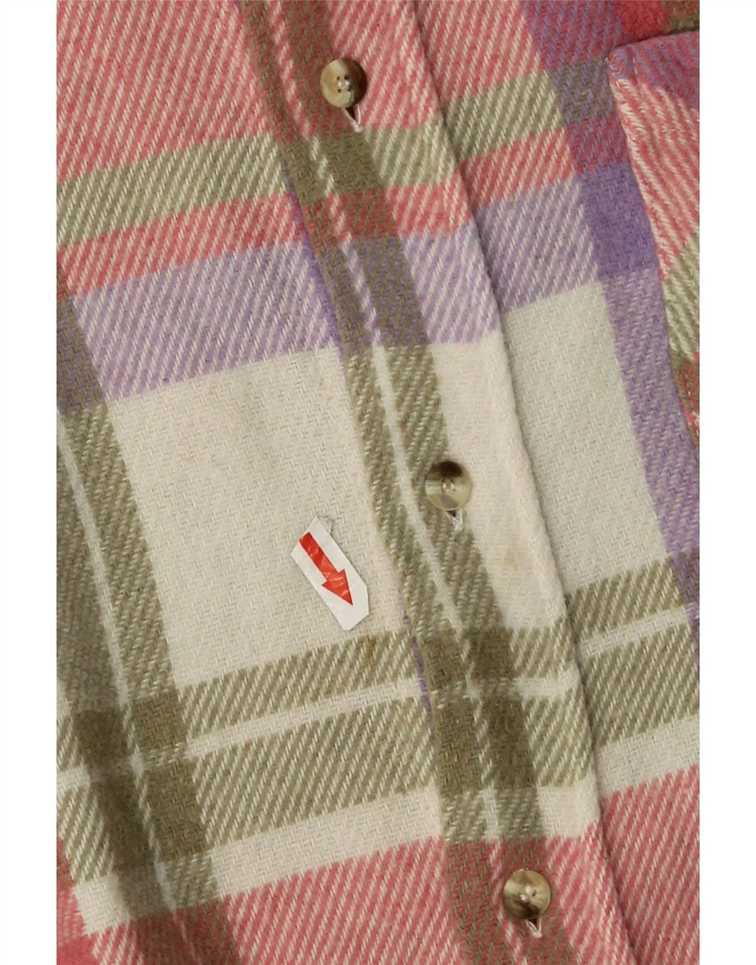 Vintage męska koszula flanelowa, duża, różowa, akrylowa kratka