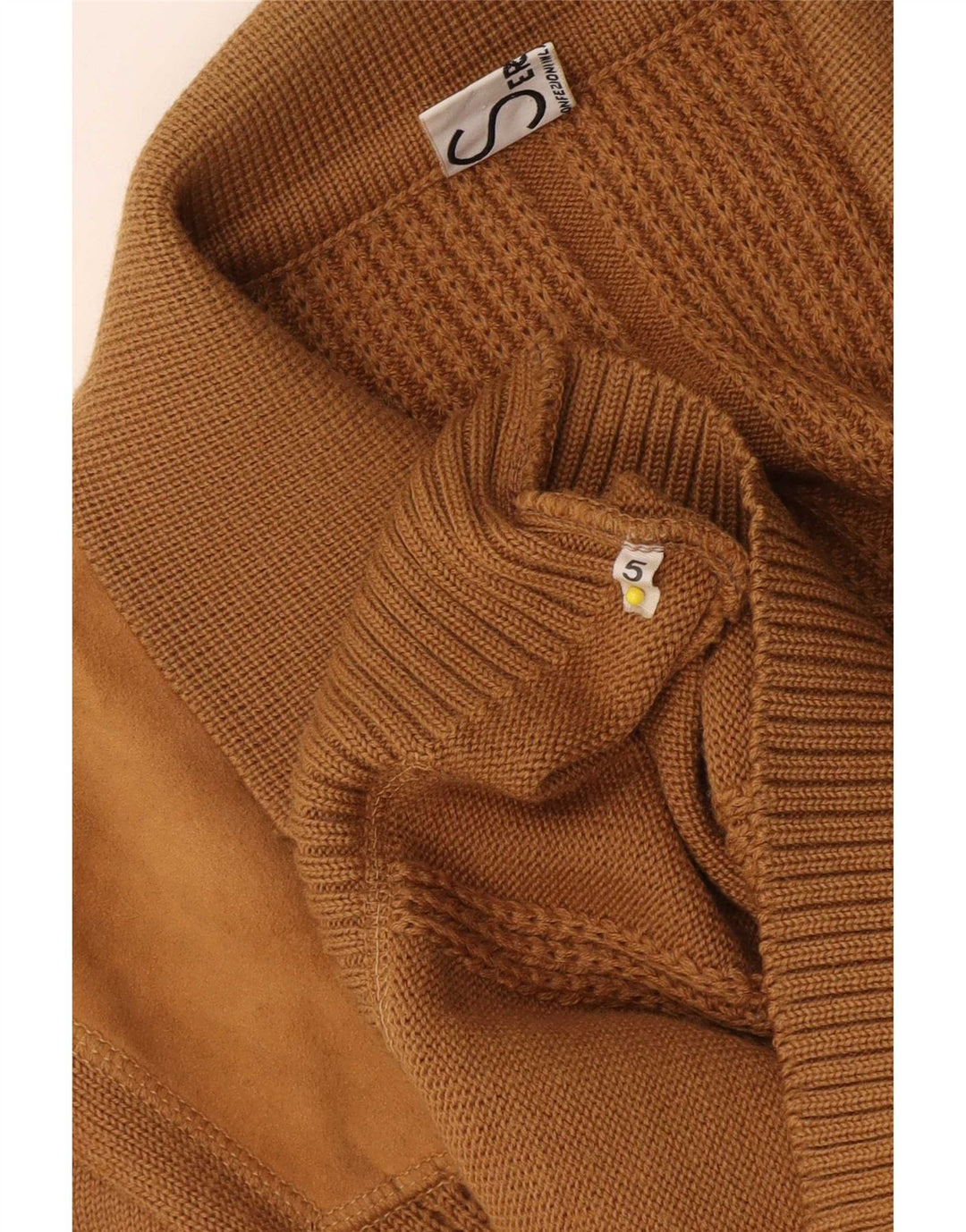 Sweter damski w stylu vintage, kardigan UK 14, średni beż