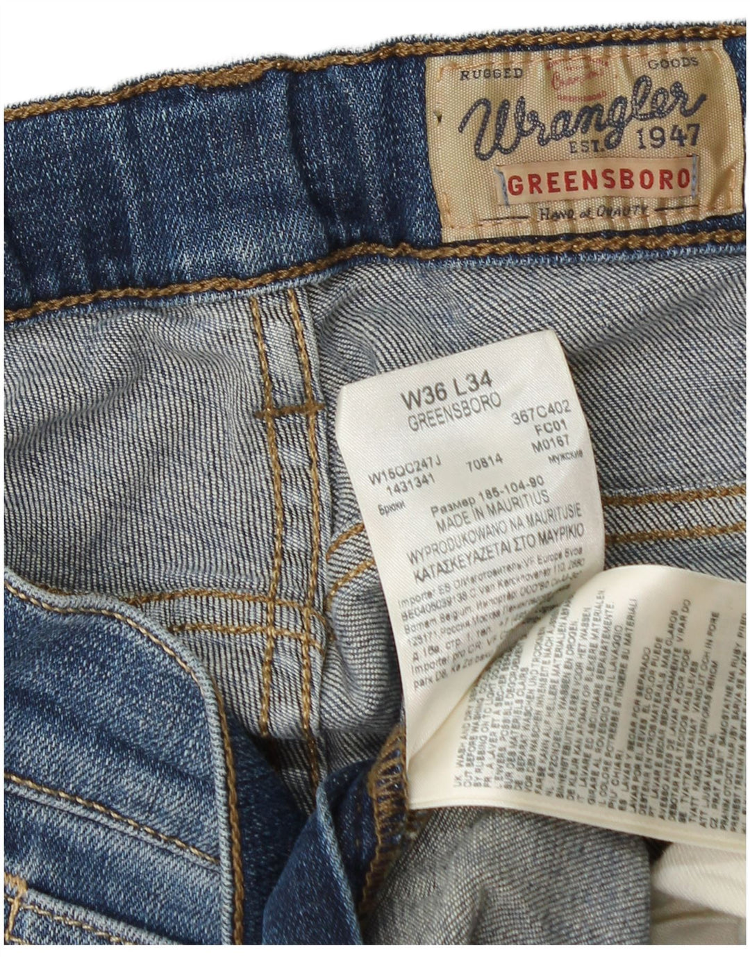 Męskie jeansy WRANGLER Greensboro W36 L27, niebieskie, bawełniane