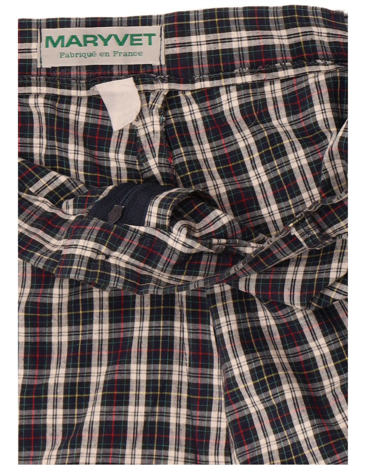 Vintage damskie spodenki chino W30 średnie granatowe, bawełniane w kratkę