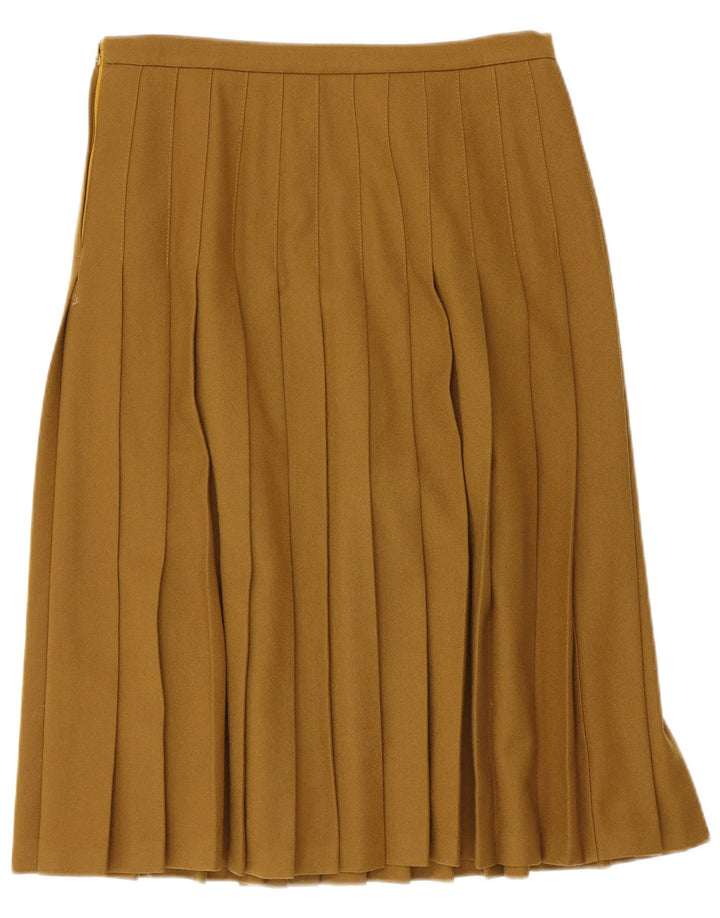 Vintage damska plisowana spódnica nożowa EU 40 Medium W30 wełna khaki