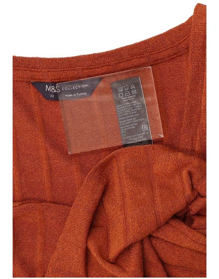 Marks & Spencer Damski top z kamizelką UK 22 3XL Pomarańczowy poliester