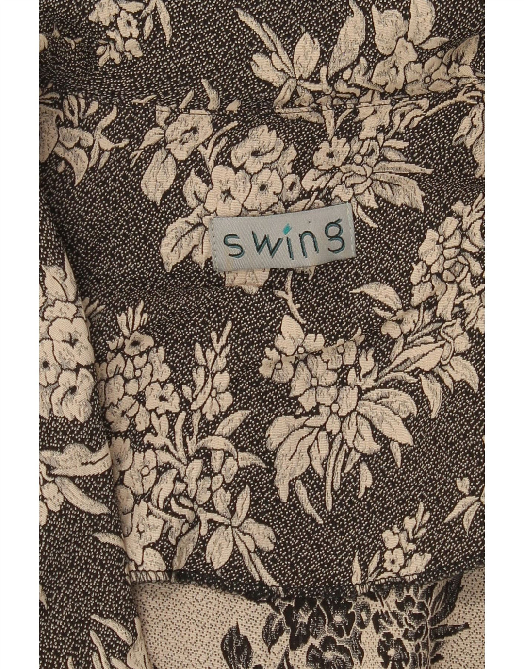 VINTAGE Damska marynarka zapinana na 3 guziki UK 10, mała, czarna, w kwiaty