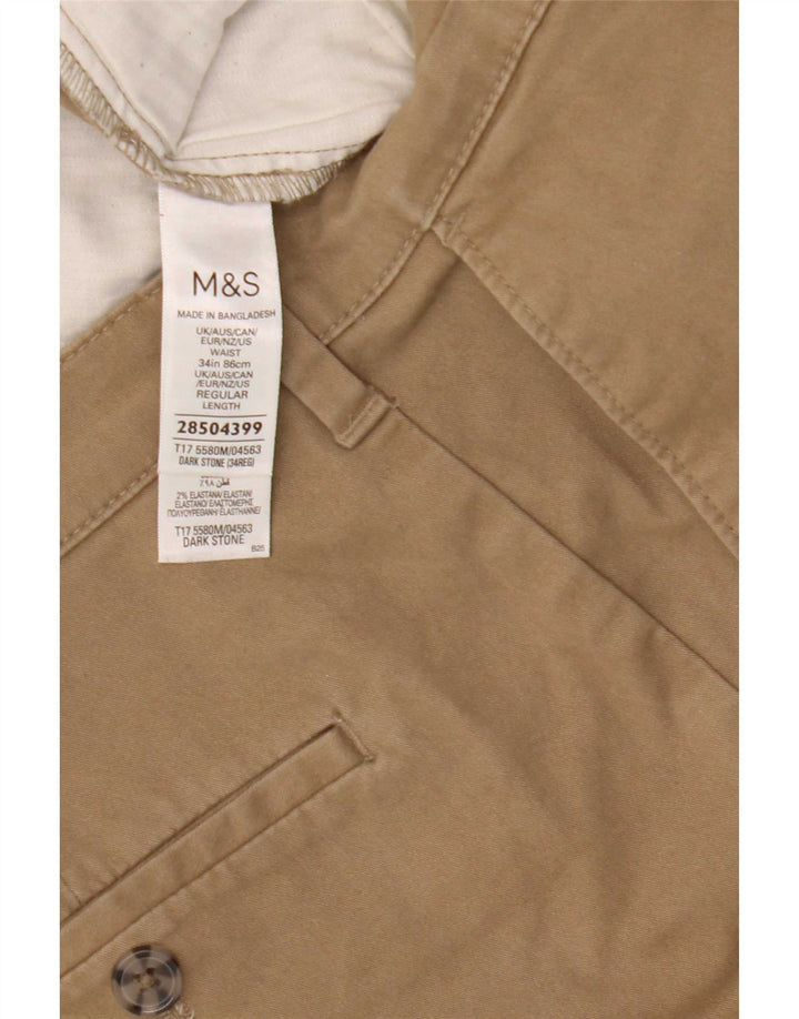Męskie spodenki Chino Marks & Spencer W34, duże, beżowe, bawełniane