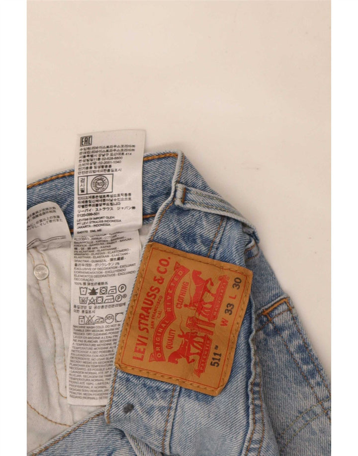 Męskie jeansy Levi's 511 Slim W33 L30 Niebieska bawełna