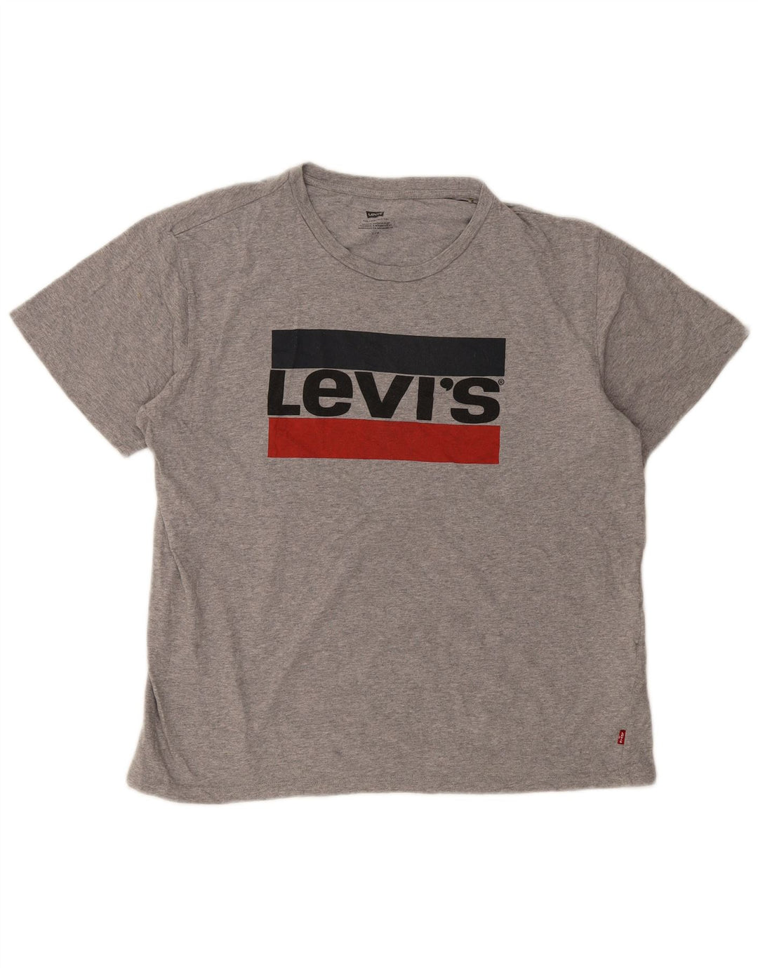 Męski T-shirt z grafiką Levi's, duży, szary, z bawełny w plamki