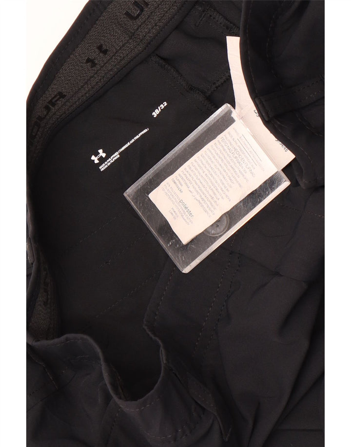 Męskie proste spodnie chino UNDER ARMOUR W38 L32, czarny poliester