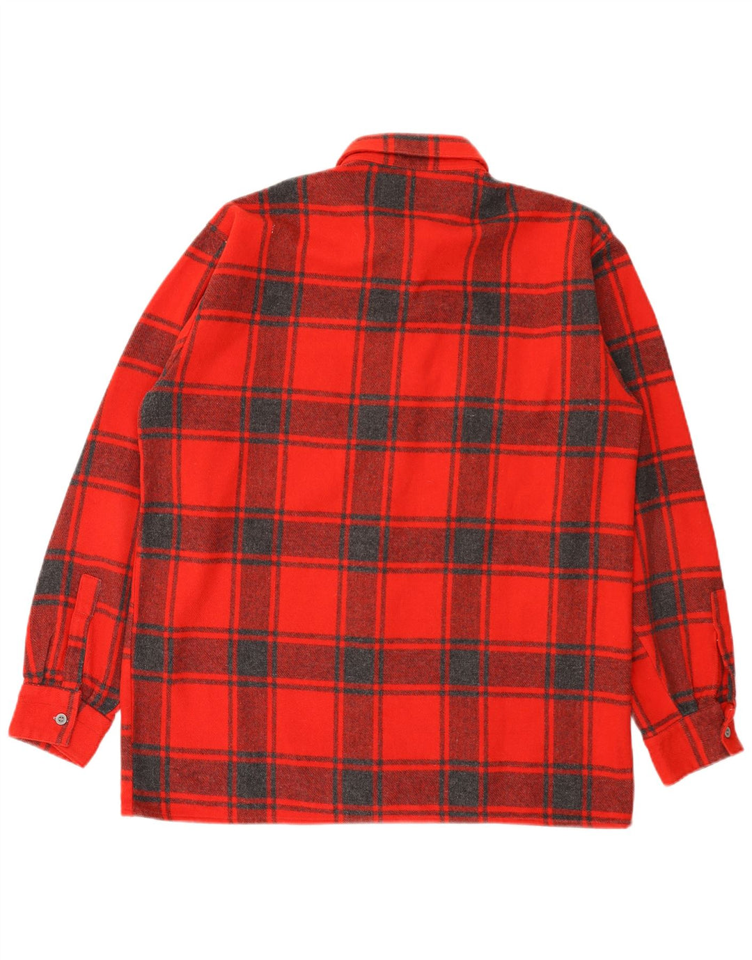 Męska koszula flanelowa w stylu vintage, rozmiar 44 XL, wełniana w czerwoną kratę