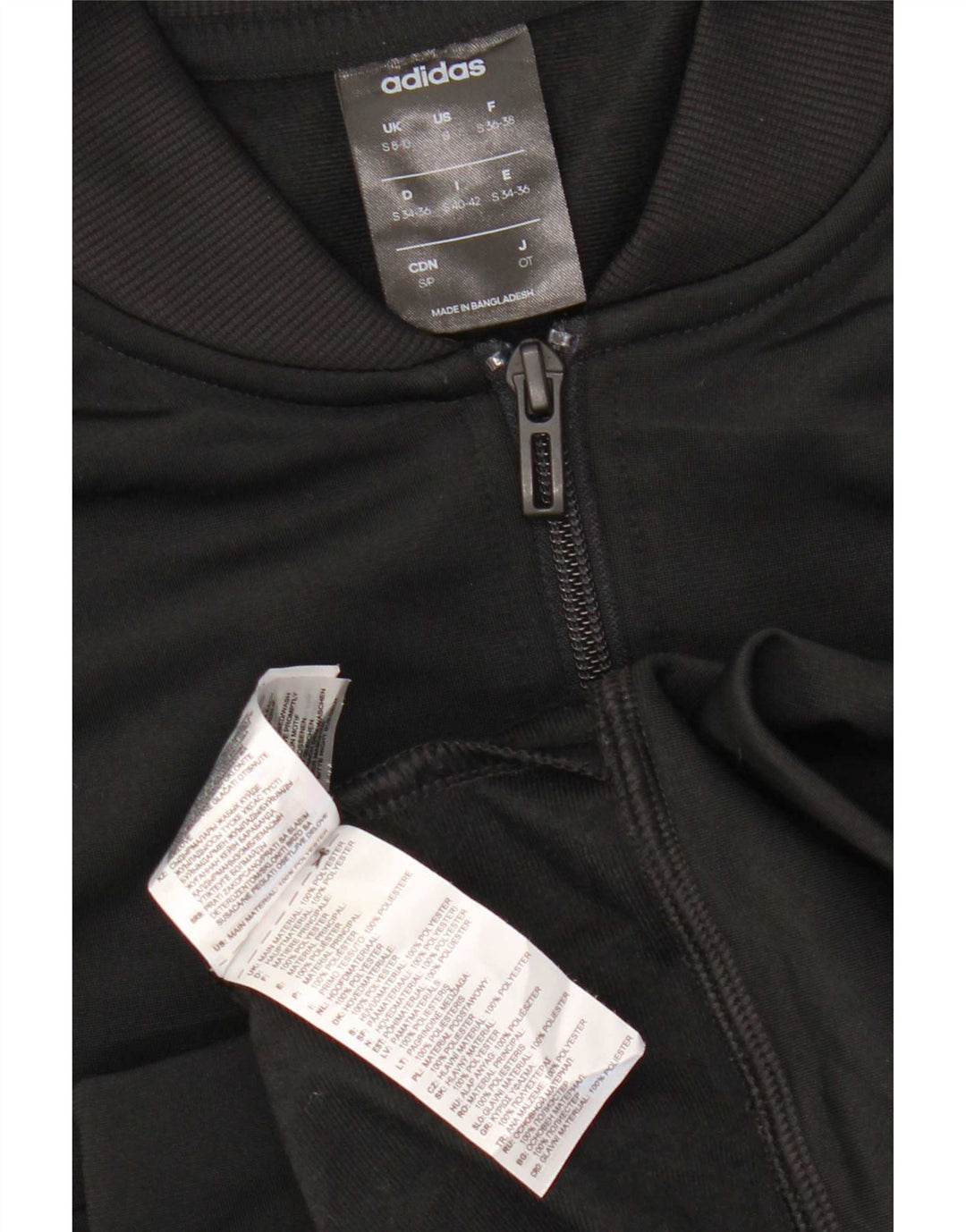 Damska kurtka dresowa Adidas UK 8/10, mała, czarna, poliester