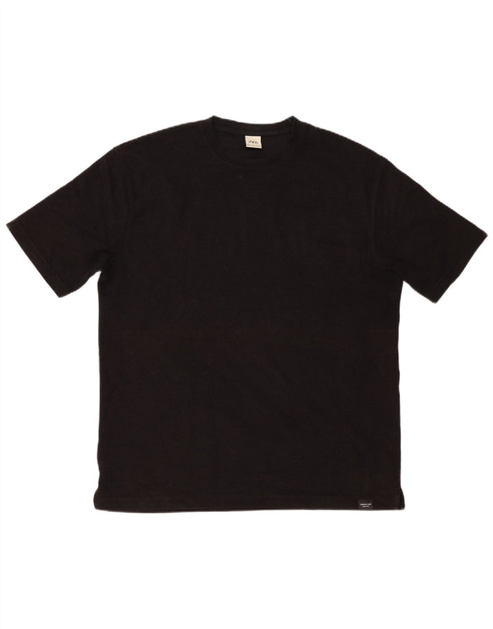 Męska koszulka T-shirt Zara XL, czarna, bawełniana
