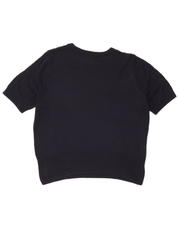 Marks & Spencer Damski sweter z okrągłym dekoltem, UK 14, średni granatowy