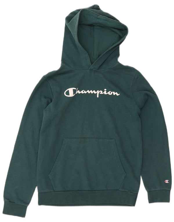 Champion Boys Graphic Hoodie Jumper 13-14 Years XL Green