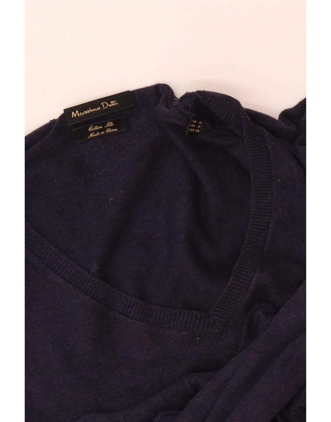 Męski sweter Massimo Dutti z dekoltem w kształcie litery V, średni granatowy