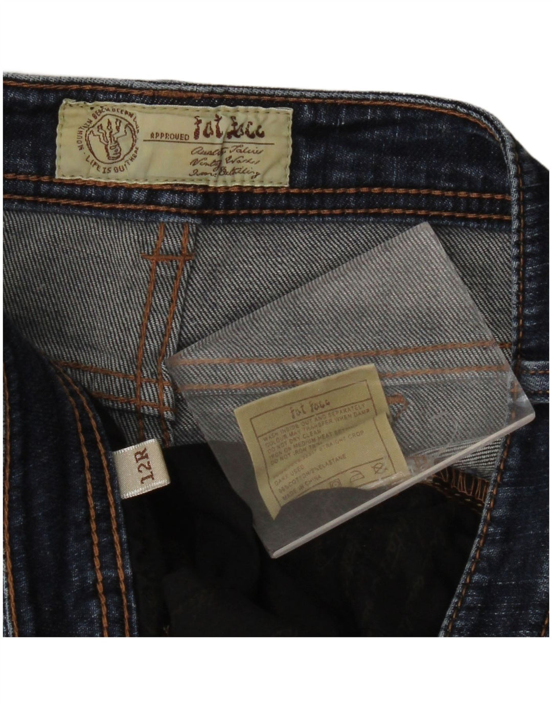 Damskie jeansy przycięte Fat Face UK 12 Medium W32 L23 Niebieskie bawełniane