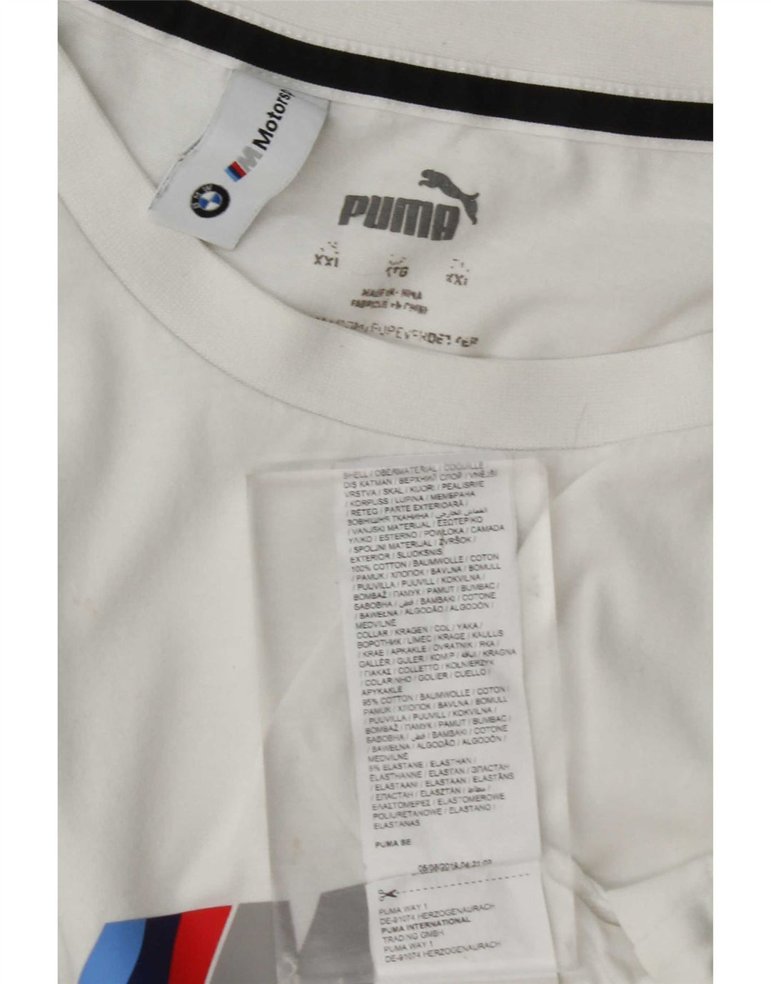 Męska koszulka z grafiką Puma Top 2XL Biała bawełna
