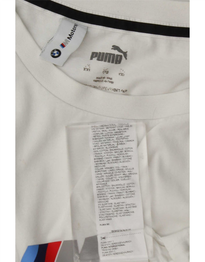 Męska koszulka z grafiką Puma Top 2XL Biała bawełna