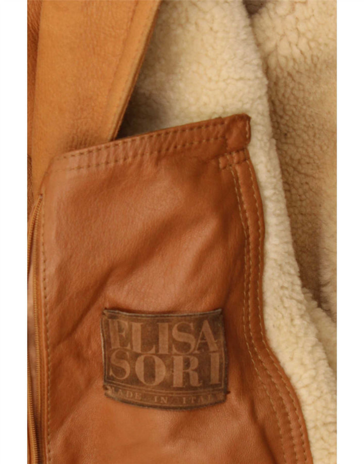 Męska kurtka shearling vintage UK 40 Large Brown