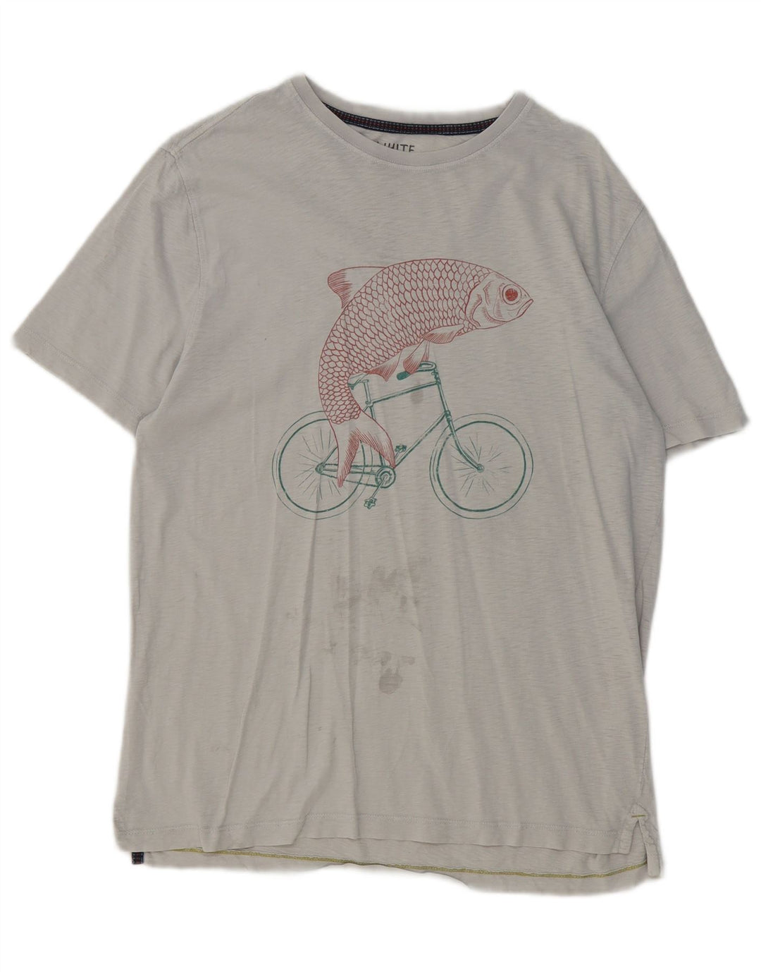 Męski T-shirt z grafiką White Stuff Top, średnioszary, bawełniany
