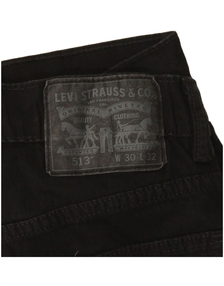Damskie jeansy Levi's 513 Slim Straight W30 L32 Czarna bawełna