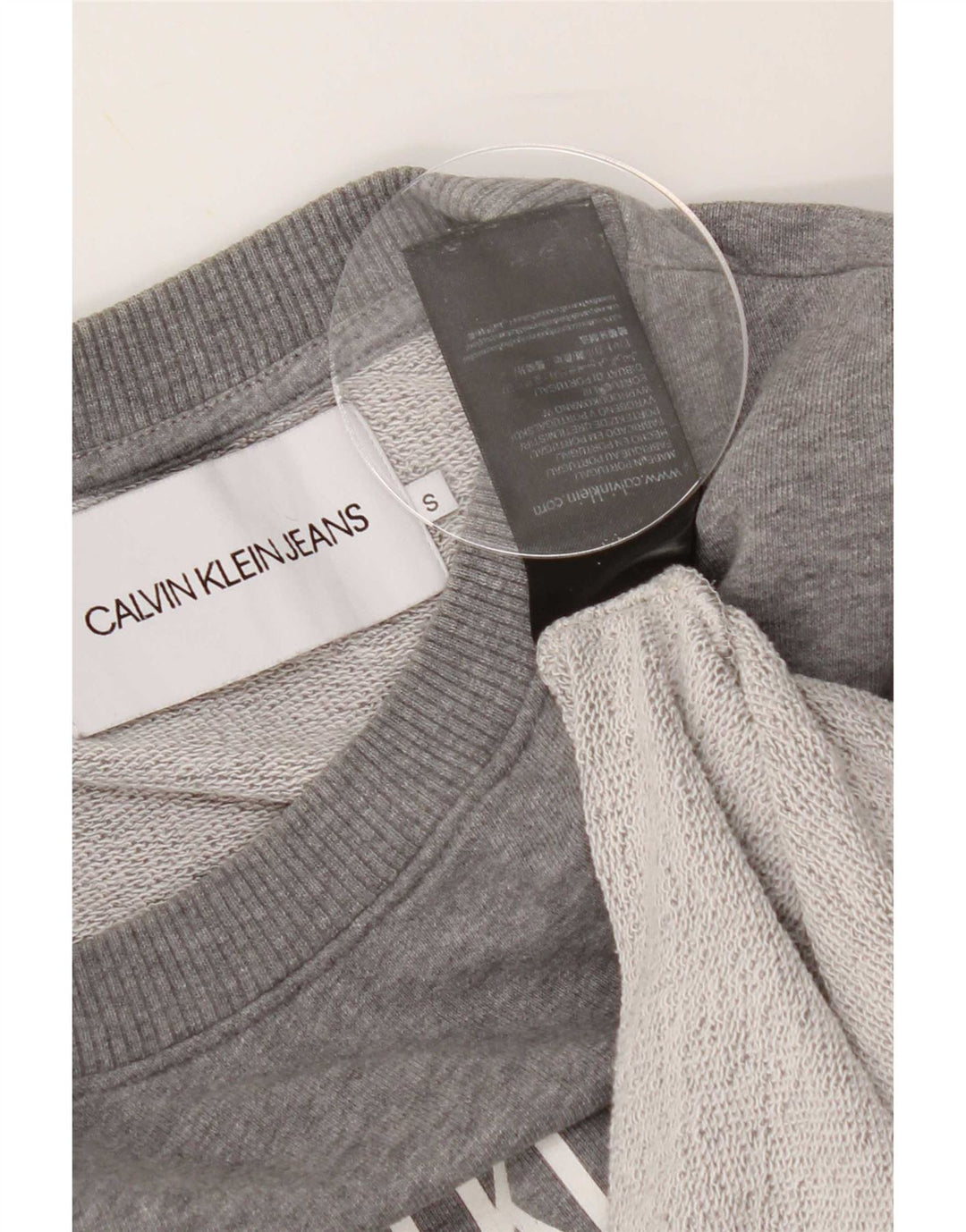 Męska bluza z grafiką Calvin Klein Jeans, mała, szara, bawełniana
