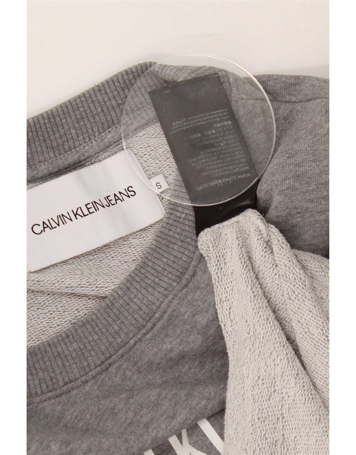 Męska bluza z grafiką Calvin Klein Jeans, mała, szara, bawełniana